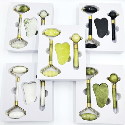 Xiuyan পাথর হ্যান্ডেল বড় শরীর Gua Sha Jade রোলার Gua Sha ব্যথা পেশী ম্যাসেজার জন্য